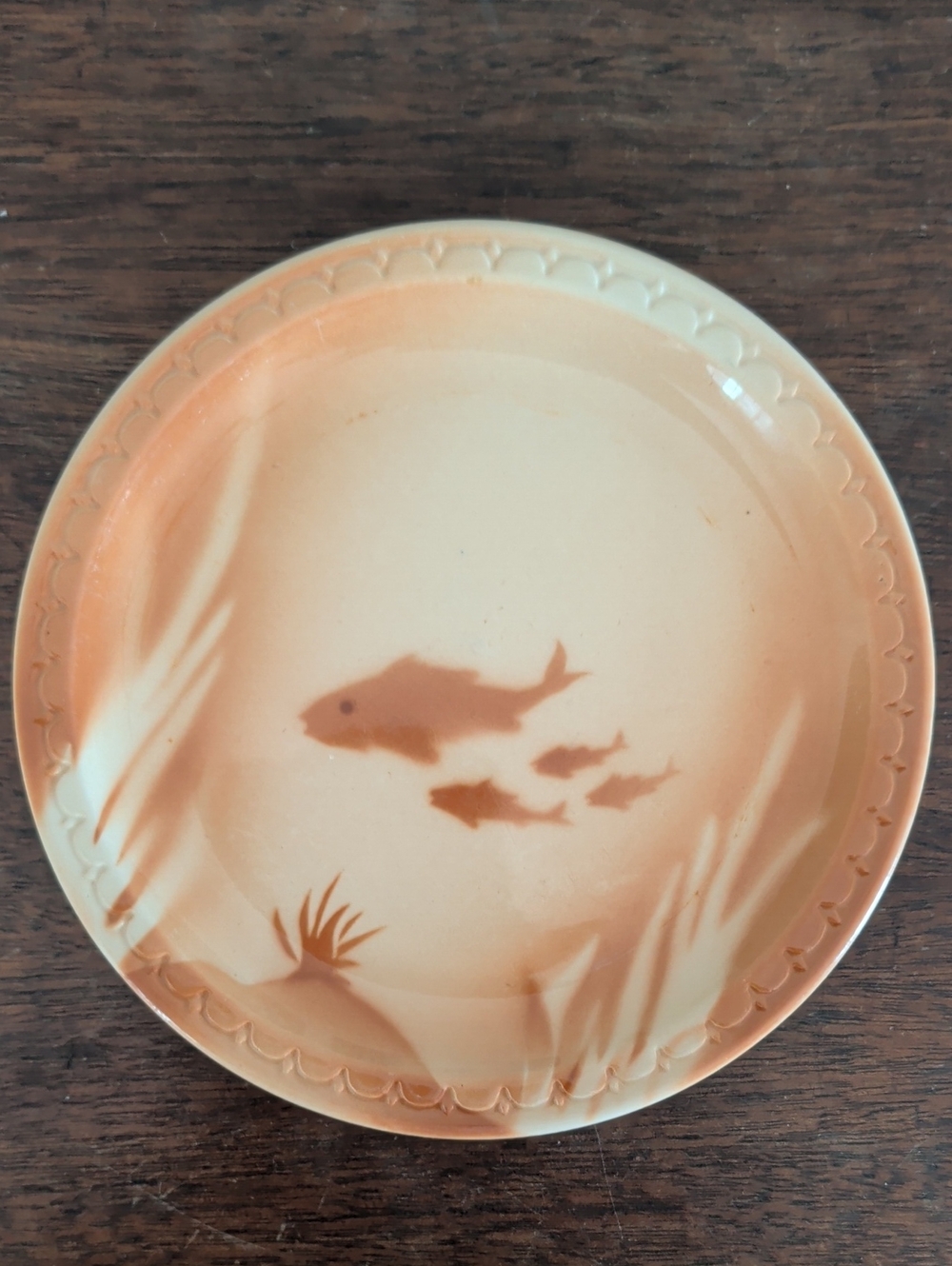 Vintage Syracuse China Econo-Rim Fish Oceanscape Plate Dish